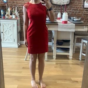 Red dress with fancy straps